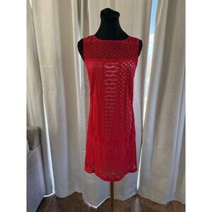 Red Lace Dress By Jax Size 6